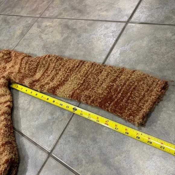 Free People Brown Double Breasted Cardigan Sweater Coat Sz M Boho Grunge Western - Picture 13 of 13